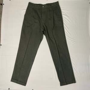 G.H. Bass Men’s Dress Pants Green Wool Blend Pleated 34x32 Classic Fit